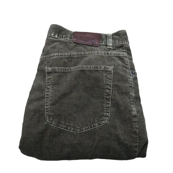 Calvin Klien Jeans Size 34 Corduroy Pants Green - Picture 1 of 12